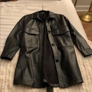 ZARA Faux Leather Black Jacket